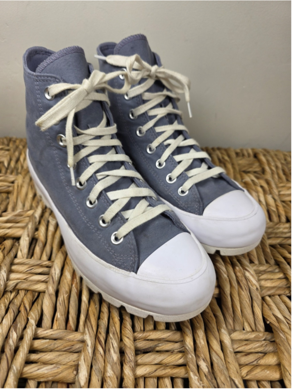 Converse Chuck Taylor All Star Lugged High Top Shoes Womens Sz 9 Gray Platform
